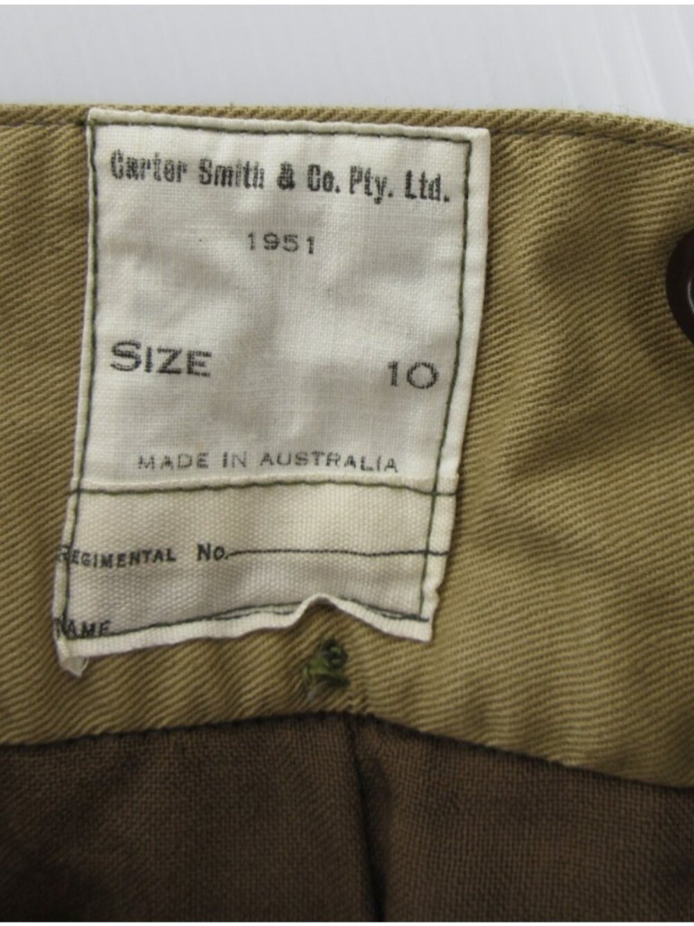 VGT Australian Army Pants 31X32 50s Battledress Cargo 60s DEADSTOCK NEW - Picture 15 of 16